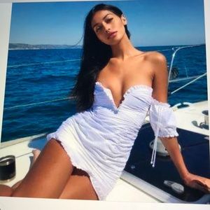 for love and lemons jackson shirred mini dress